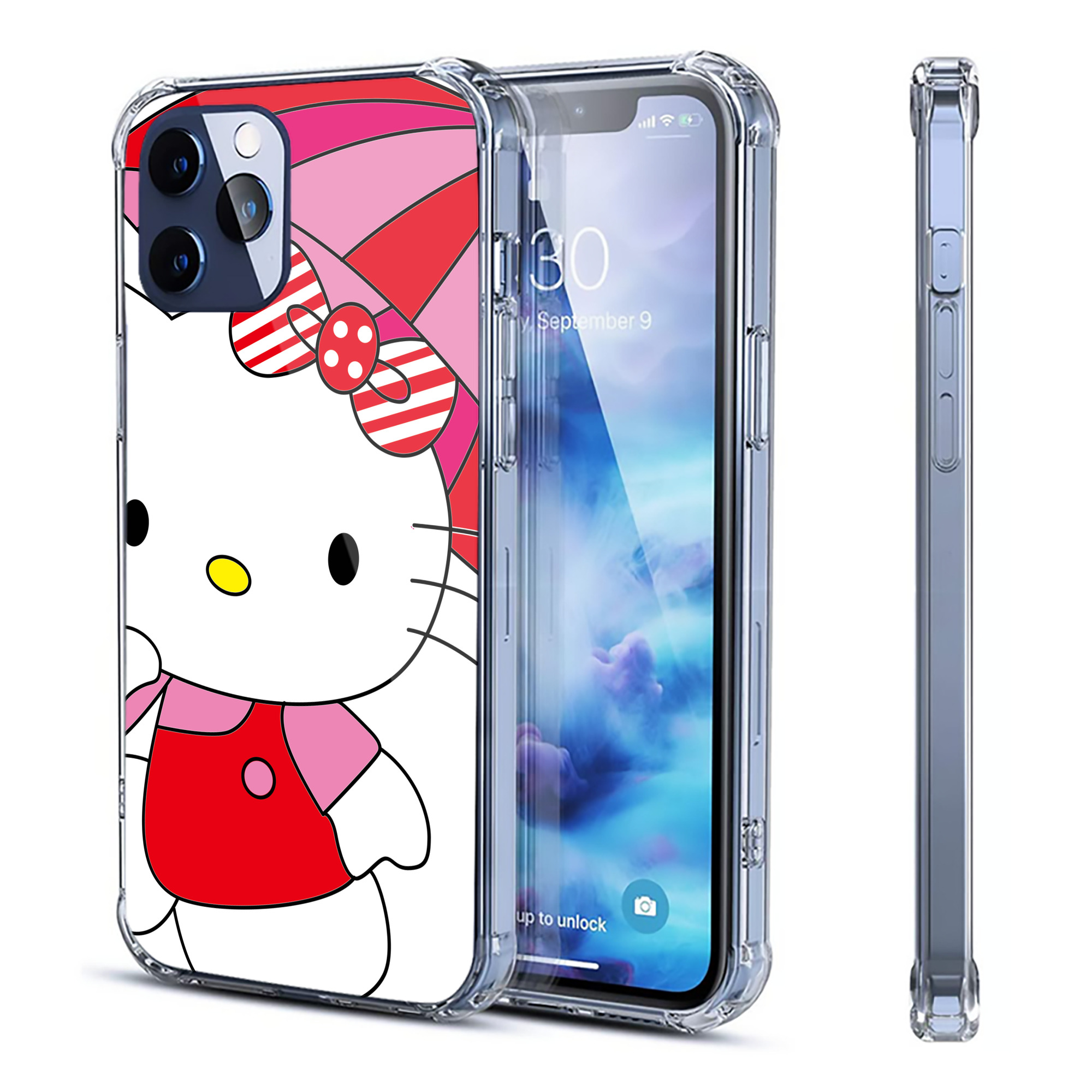 （画像用） Hello Kitty ハローキティ 【iPhone 12シリーズ対応】透明スマホケース（クリアソフトケース）